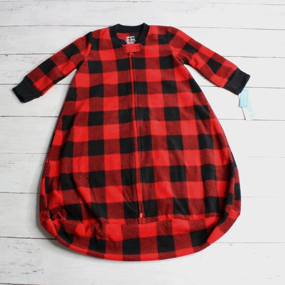 Carter's Baby Boy's Fleece Sleep Sack Blanket Sleeper 0-3 Months Buffalo Plaid - Picture 1 of 4